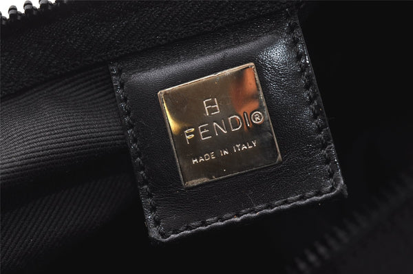 Authentic FENDI Vintage 2Way Shoulder Boston Hand Bag Nylon Leather Black 4004I