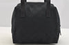 Authentic GUCCI Vintage Hand Bag Purse GG Canvas Leather 124542 Black 4006I