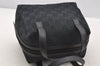 Authentic GUCCI Vintage Hand Bag Purse GG Canvas Leather 124542 Black 4006I