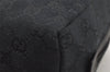Authentic GUCCI Vintage Hand Bag Purse GG Canvas Leather 124542 Black 4006I