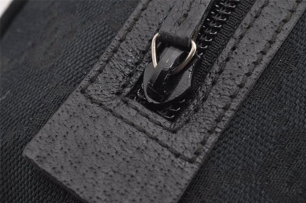 Authentic GUCCI Vintage Hand Bag Purse GG Canvas Leather 124542 Black 4006I