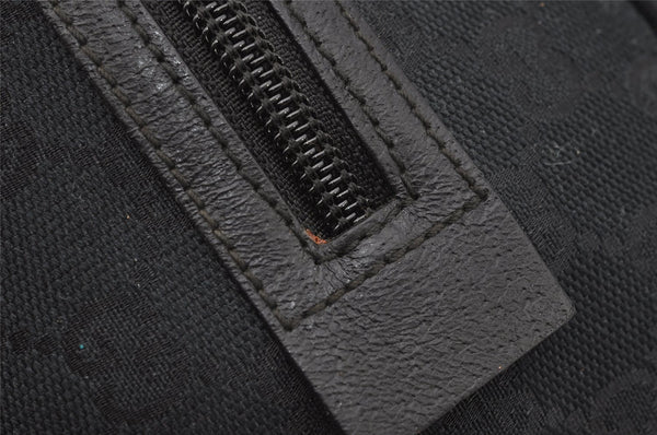 Authentic GUCCI Vintage Hand Bag Purse GG Canvas Leather 124542 Black 4006I