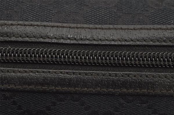 Authentic GUCCI Vintage Hand Bag Purse GG Canvas Leather 124542 Black 4006I