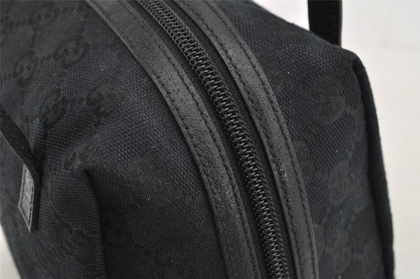 Authentic GUCCI Vintage Hand Bag Purse GG Canvas Leather 124542 Black 4006I