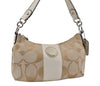 Authentic COACH Signature Shoulder Hand Bag Canvas Enamel F19218 Beige 4009I