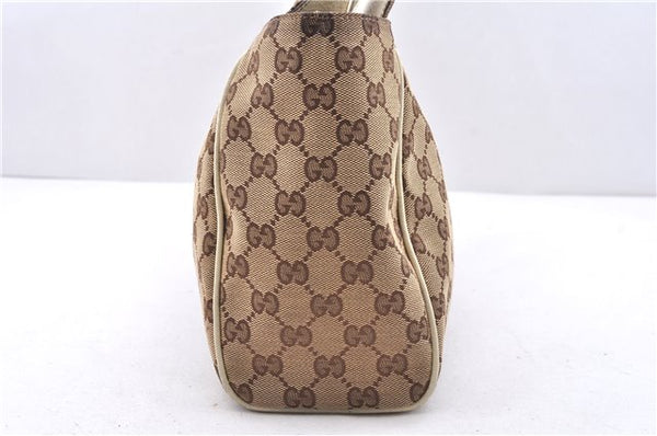 Authentic GUCCI Vintage Shoulder Tote Bag GG Canvas Leather 154982 Brown 4010E