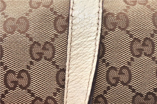 Authentic GUCCI Vintage Shoulder Tote Bag GG Canvas Leather 154982 Brown 4010E