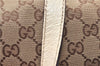 Authentic GUCCI Vintage Shoulder Tote Bag GG Canvas Leather 154982 Brown 4010E