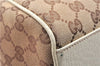 Authentic GUCCI Vintage Shoulder Tote Bag GG Canvas Leather 154982 Brown 4010E