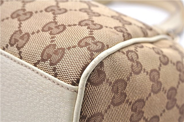 Authentic GUCCI Vintage Shoulder Tote Bag GG Canvas Leather 154982 Brown 4010E