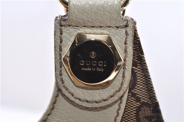 Authentic GUCCI Vintage Shoulder Tote Bag GG Canvas Leather 154982 Brown 4010E