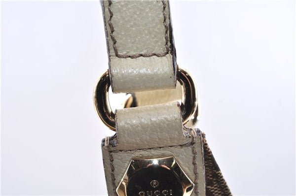 Authentic GUCCI Vintage Shoulder Tote Bag GG Canvas Leather 154982 Brown 4010E