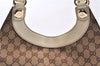 Authentic GUCCI Vintage Shoulder Tote Bag GG Canvas Leather 154982 Brown 4010E
