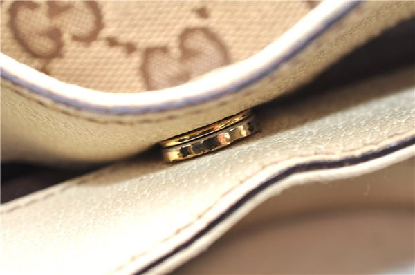 Authentic GUCCI Vintage Shoulder Tote Bag GG Canvas Leather 154982 Brown 4010E