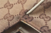 Authentic GUCCI Vintage Shoulder Tote Bag GG Canvas Leather 154982 Brown 4010E