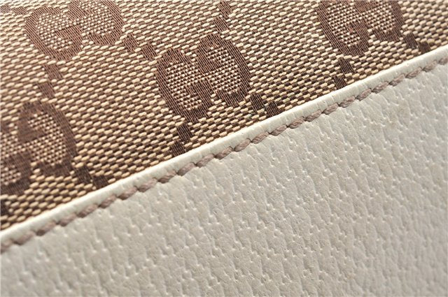 Authentic GUCCI Vintage Shoulder Tote Bag GG Canvas Leather 154982 Brown 4010E