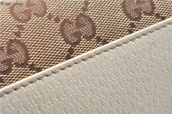 Authentic GUCCI Vintage Shoulder Tote Bag GG Canvas Leather 154982 Brown 4010E