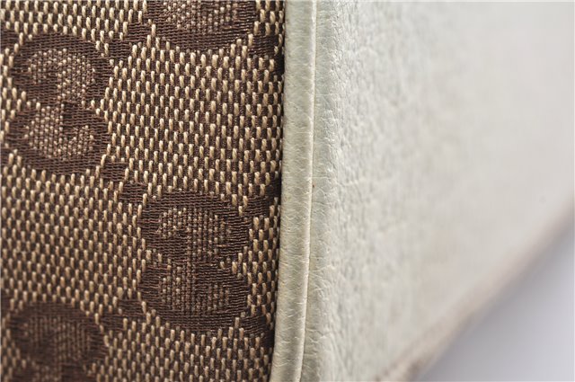 Authentic GUCCI Vintage Shoulder Tote Bag GG Canvas Leather 154982 Brown 4010E