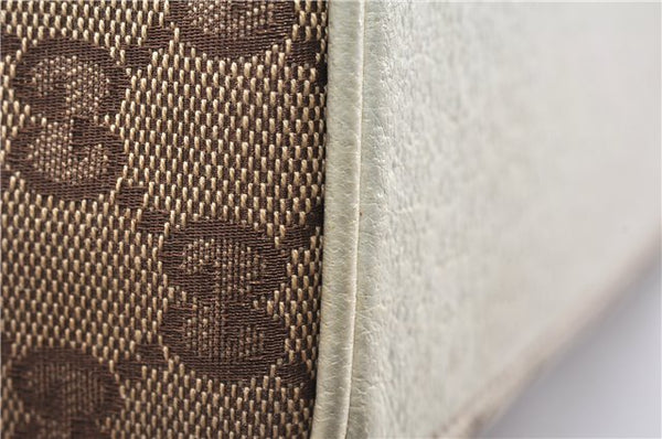 Authentic GUCCI Vintage Shoulder Tote Bag GG Canvas Leather 154982 Brown 4010E