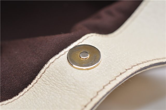Authentic GUCCI Vintage Shoulder Tote Bag GG Canvas Leather 154982 Brown 4010E