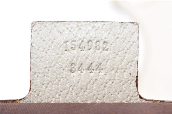 Authentic GUCCI Vintage Shoulder Tote Bag GG Canvas Leather 154982 Brown 4010E