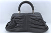 Authentic Christian Dior Hand Bag Purse Leather Black CD 4011C
