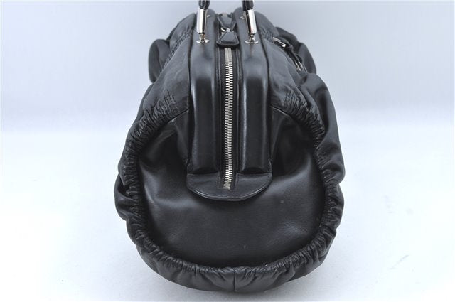 Authentic Christian Dior Hand Bag Purse Leather Black CD 4011C