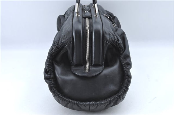 Authentic Christian Dior Hand Bag Purse Leather Black CD 4011C