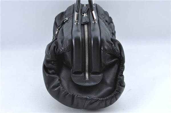 Authentic Christian Dior Hand Bag Purse Leather Black CD 4011C
