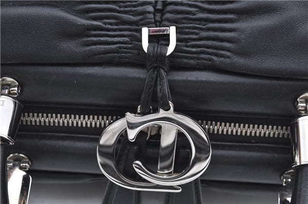 Authentic Christian Dior Hand Bag Purse Leather Black CD 4011C