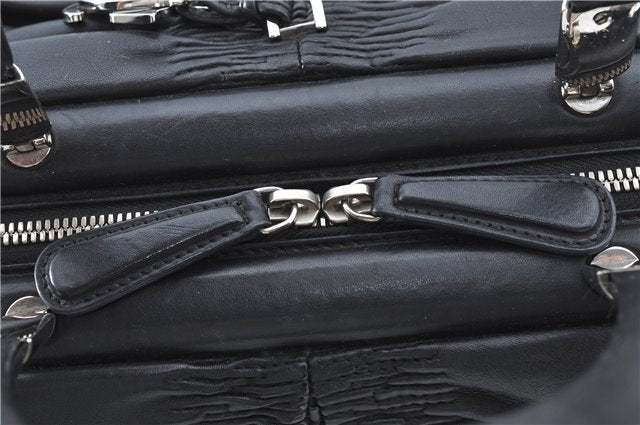 Authentic Christian Dior Hand Bag Purse Leather Black CD 4011C