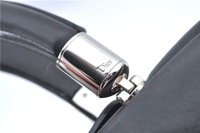 Authentic Christian Dior Hand Bag Purse Leather Black CD 4011C