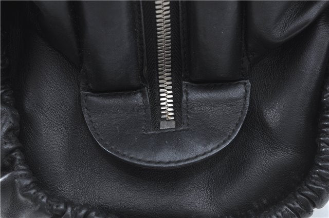 Authentic Christian Dior Hand Bag Purse Leather Black CD 4011C
