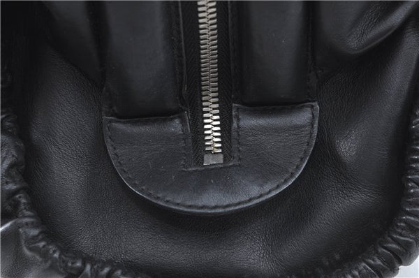 Authentic Christian Dior Hand Bag Purse Leather Black CD 4011C