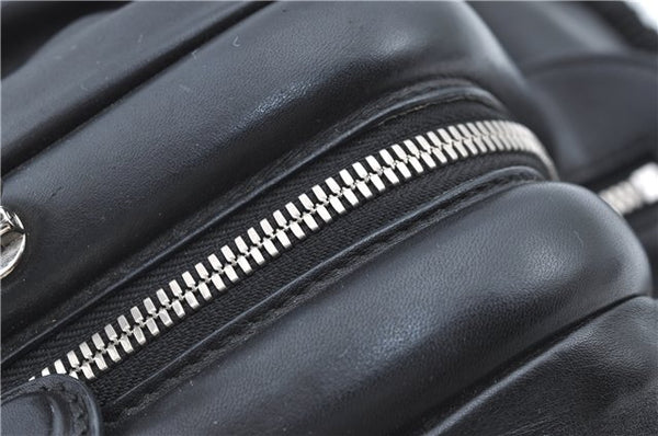 Authentic Christian Dior Hand Bag Purse Leather Black CD 4011C