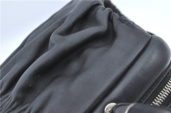 Authentic Christian Dior Hand Bag Purse Leather Black CD 4011C