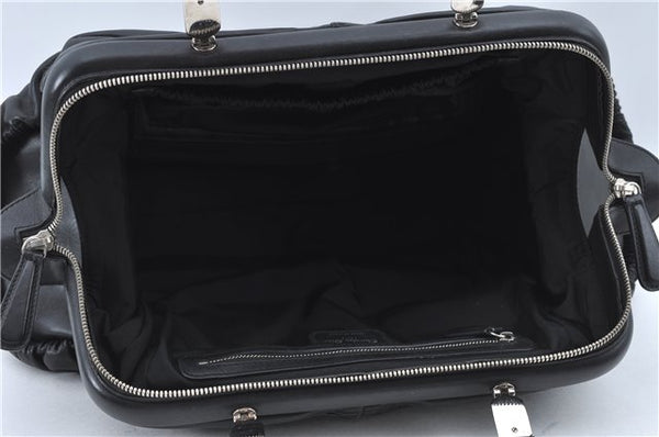 Authentic Christian Dior Hand Bag Purse Leather Black CD 4011C
