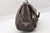 Authentic PRADA Vintage Leather Nappa Shoulder Hand Bag Purse Brown 4012I