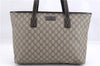 Authentic GUCCI Shoulder Hand Tote Bag GG PVC Leather 211137 Brown 4014E
