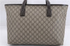 Authentic GUCCI Shoulder Hand Tote Bag GG PVC Leather 211137 Brown 4014E