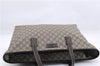Authentic GUCCI Shoulder Hand Tote Bag GG PVC Leather 211137 Brown 4014E