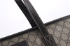 Authentic GUCCI Shoulder Hand Tote Bag GG PVC Leather 211137 Brown 4014E
