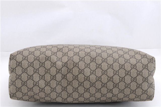 Authentic GUCCI Shoulder Hand Tote Bag GG PVC Leather 211137 Brown 4014E