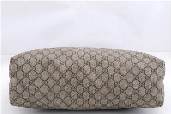 Authentic GUCCI Shoulder Hand Tote Bag GG PVC Leather 211137 Brown 4014E