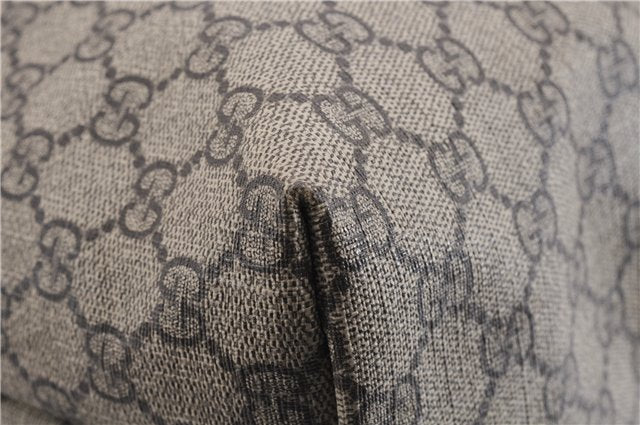 Authentic GUCCI Shoulder Hand Tote Bag GG PVC Leather 211137 Brown 4014E