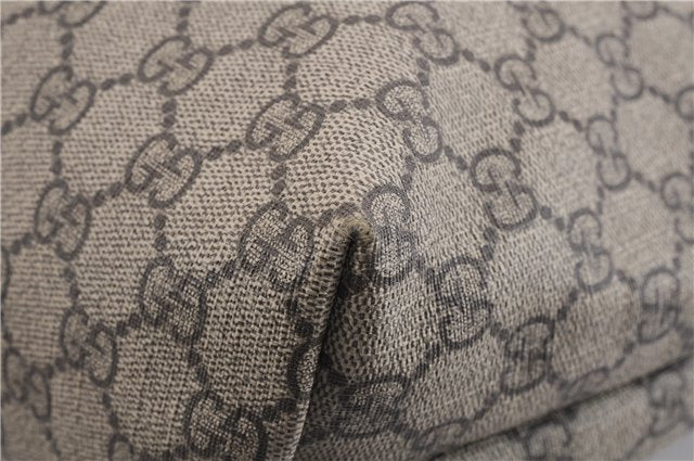 Authentic GUCCI Shoulder Hand Tote Bag GG PVC Leather 211137 Brown 4014E