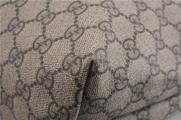 Authentic GUCCI Shoulder Hand Tote Bag GG PVC Leather 211137 Brown 4014E