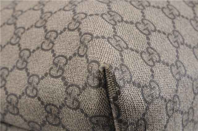 Authentic GUCCI Shoulder Hand Tote Bag GG PVC Leather 211137 Brown 4014E