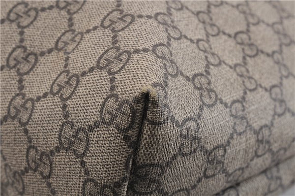 Authentic GUCCI Shoulder Hand Tote Bag GG PVC Leather 211137 Brown 4014E