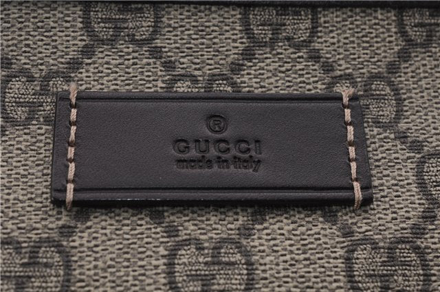 Authentic GUCCI Shoulder Hand Tote Bag GG PVC Leather 211137 Brown 4014E